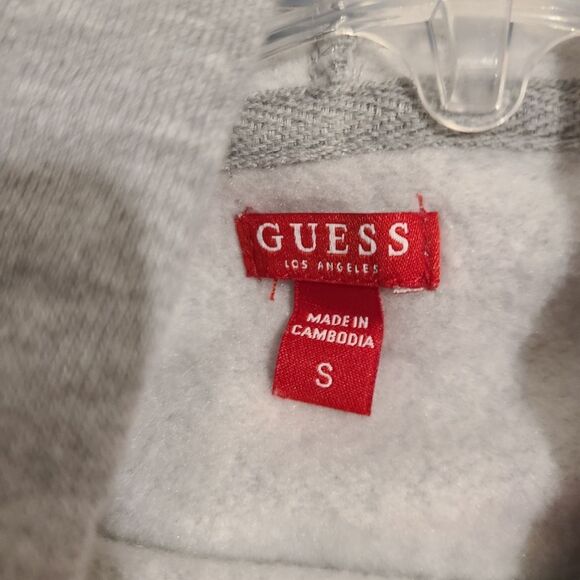 Guess Women's Gray Hoodie Sweatershirt Crop - Picture 6 of 6